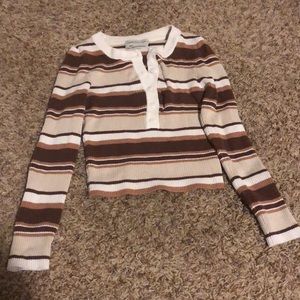 Cropped Urban Outfitters Striped Tee